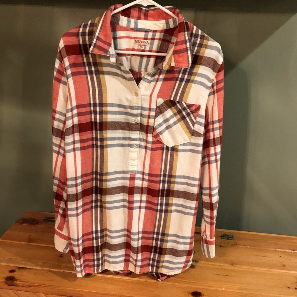 Merona - Long-sleeve button-down shirt. Flannel print. XXL. New, no tags.